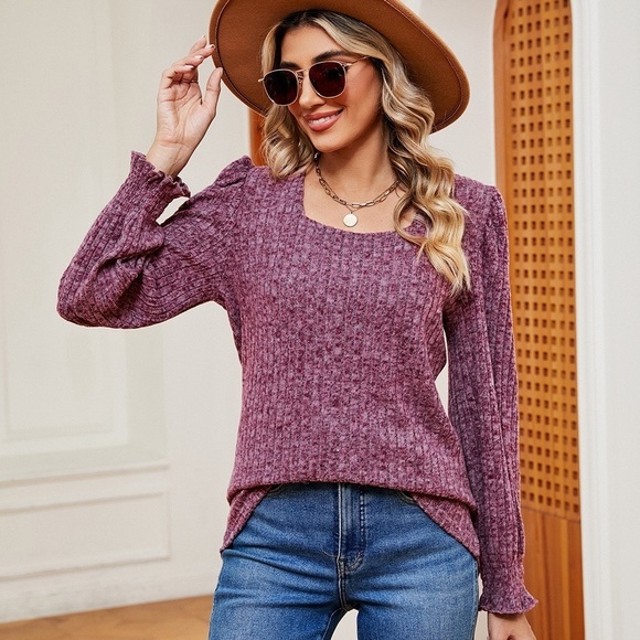 Whispering Winds Women’s Puff Sleeve Sweater - Picture 2 of 5